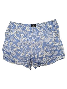 Jordache Blue Floral Shorts Elastic Waist Lightweight Summer Size XXL